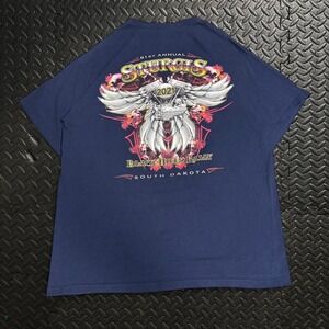 Y2K Sturgis 2021 Black Hills Rally Biker Tee Faded Navy